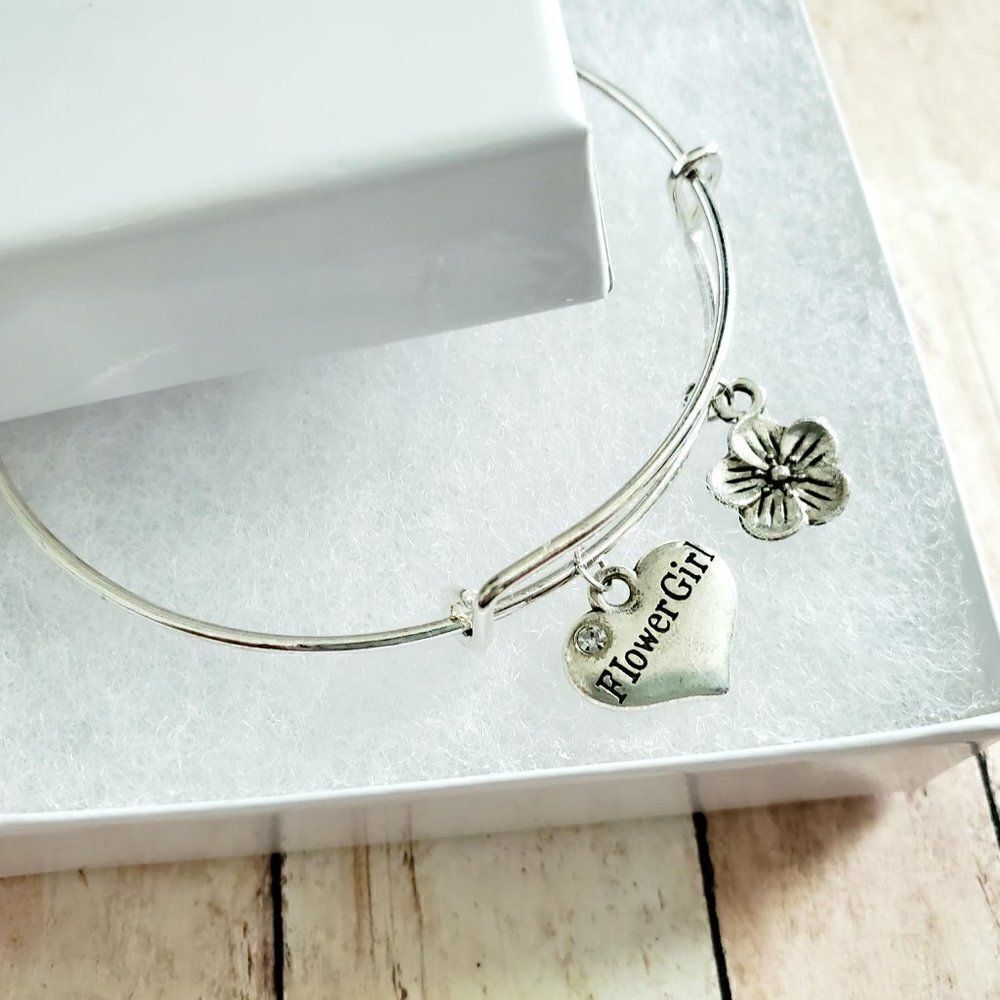 Be My Flower Girl Bracelet, Wedding Party Jewelry - Picture 3 of 10